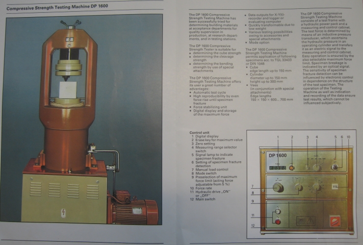 Hydraulický zkušební lis DP 1600
